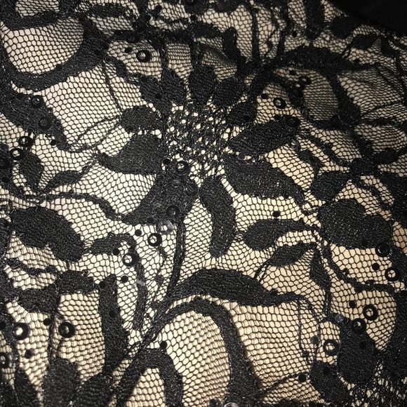 Black lace sequin dress w/ open back - Picture 4 of 5